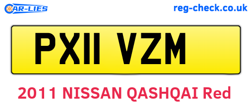 PX11VZM are the vehicle registration plates.
