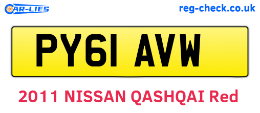 PY61AVW are the vehicle registration plates.