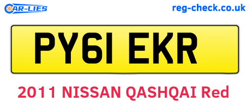 PY61EKR are the vehicle registration plates.