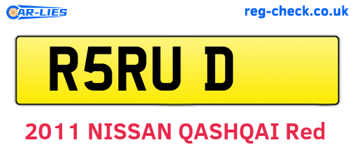 R5RUD are the vehicle registration plates.