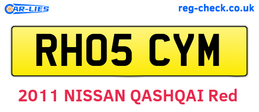RH05CYM are the vehicle registration plates.