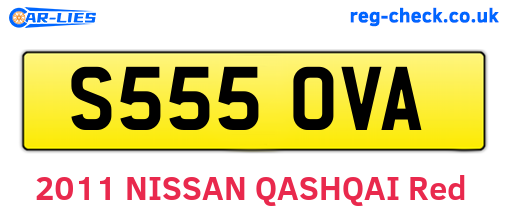 S555OVA are the vehicle registration plates.
