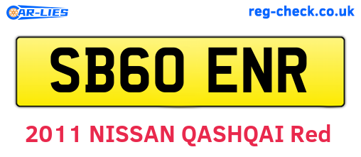 SB60ENR are the vehicle registration plates.