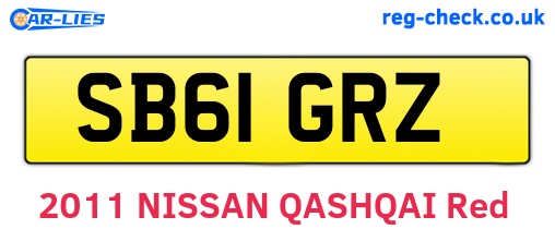 SB61GRZ are the vehicle registration plates.