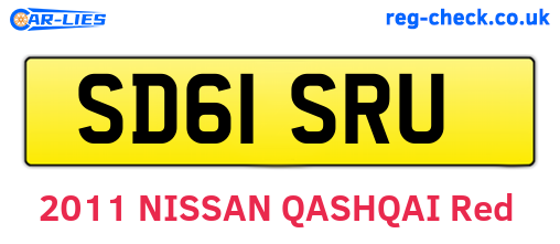 SD61SRU are the vehicle registration plates.