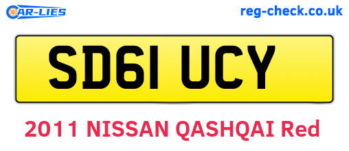 SD61UCY are the vehicle registration plates.