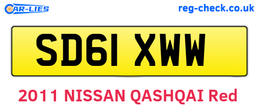 SD61XWW are the vehicle registration plates.