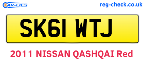 SK61WTJ are the vehicle registration plates.