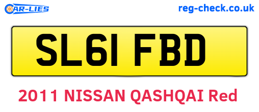 SL61FBD are the vehicle registration plates.