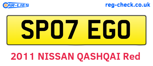 SP07EGO are the vehicle registration plates.