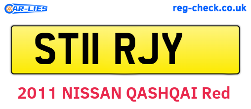 ST11RJY are the vehicle registration plates.