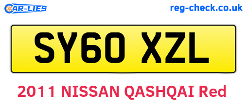 SY60XZL are the vehicle registration plates.