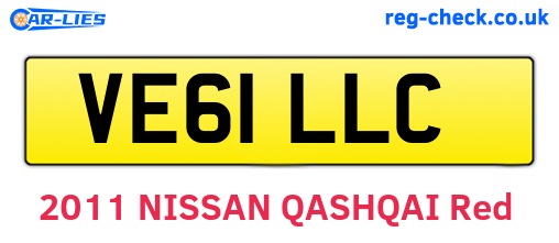VE61LLC are the vehicle registration plates.