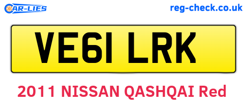 VE61LRK are the vehicle registration plates.