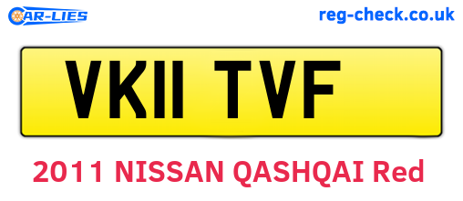 VK11TVF are the vehicle registration plates.