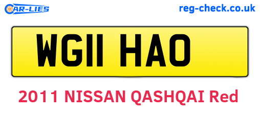 WG11HAO are the vehicle registration plates.