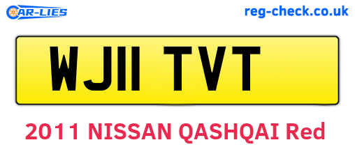 WJ11TVT are the vehicle registration plates.