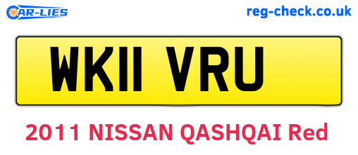 WK11VRU are the vehicle registration plates.