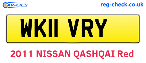 WK11VRY are the vehicle registration plates.