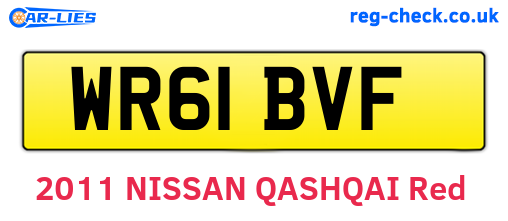 WR61BVF are the vehicle registration plates.
