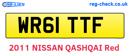 WR61TTF are the vehicle registration plates.