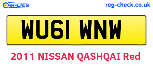 WU61WNW are the vehicle registration plates.