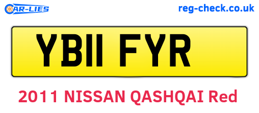 YB11FYR are the vehicle registration plates.
