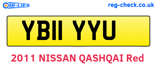 YB11YYU are the vehicle registration plates.