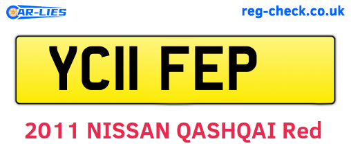 YC11FEP are the vehicle registration plates.