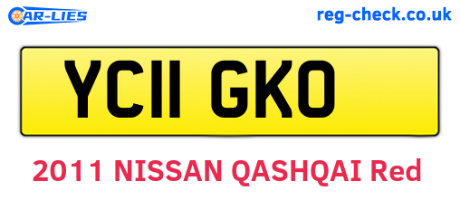 YC11GKO are the vehicle registration plates.