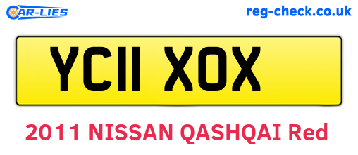 YC11XOX are the vehicle registration plates.