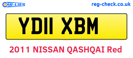 YD11XBM are the vehicle registration plates.