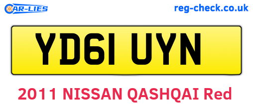 YD61UYN are the vehicle registration plates.
