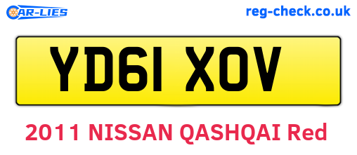 YD61XOV are the vehicle registration plates.