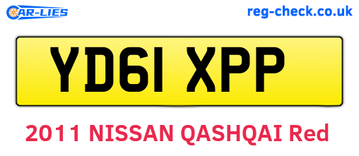 YD61XPP are the vehicle registration plates.