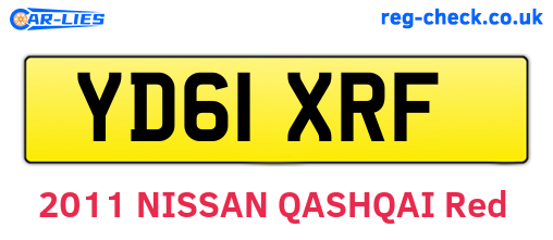 YD61XRF are the vehicle registration plates.