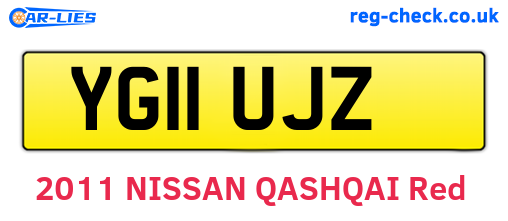 YG11UJZ are the vehicle registration plates.