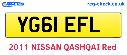 YG61EFL are the vehicle registration plates.