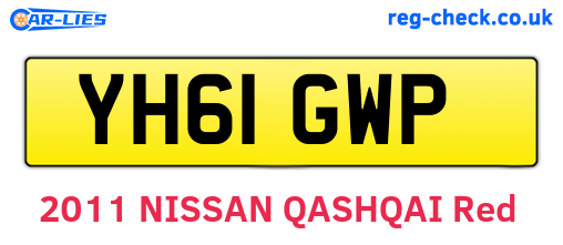 YH61GWP are the vehicle registration plates.