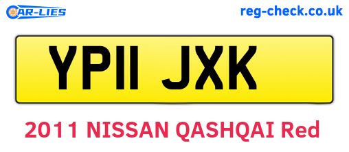 YP11JXK are the vehicle registration plates.