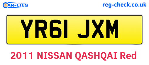 YR61JXM are the vehicle registration plates.