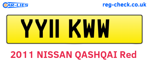 YY11KWW are the vehicle registration plates.