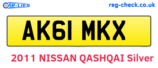 AK61MKX are the vehicle registration plates.