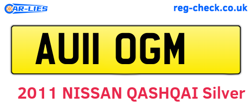 AU11OGM are the vehicle registration plates.