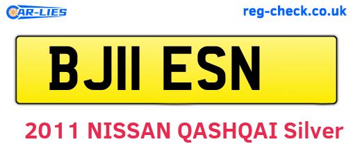 BJ11ESN are the vehicle registration plates.