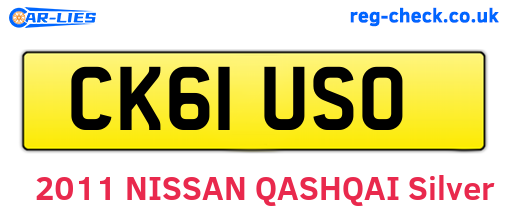CK61USO are the vehicle registration plates.