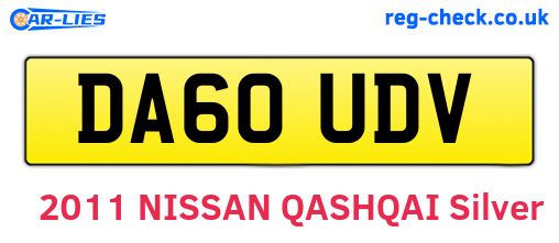 DA60UDV are the vehicle registration plates.