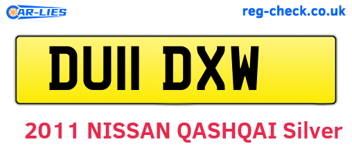 DU11DXW are the vehicle registration plates.