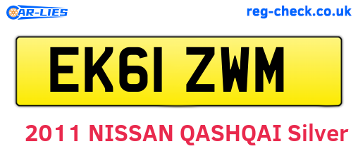 EK61ZWM are the vehicle registration plates.