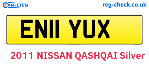 EN11YUX are the vehicle registration plates.